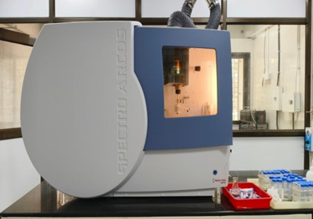 Inductively coupled plasma Optical emission spectroscopy system (ICP-OES) is an emission spectrophotometric technique, exploiting the fact that excited electrons emit energy at a given wavelength (based on their atomic character) as they return to ground state after excitation by high temperature argon plasma. This analytical technique is used for the detection of trace metals.