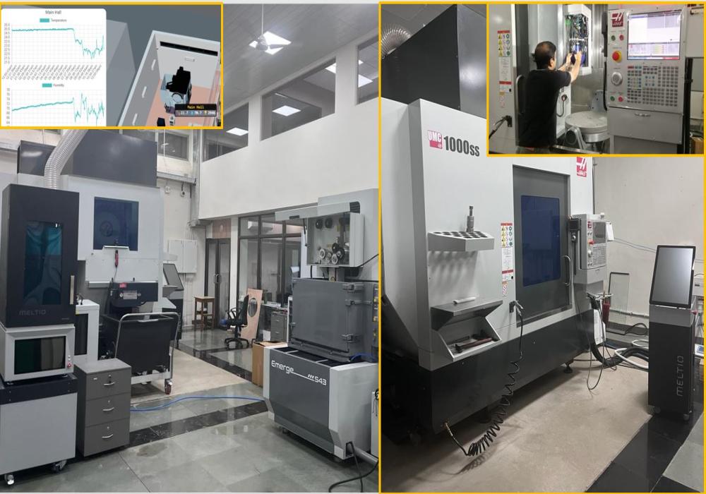 Advanced hybrid, additive-subtractive 5-axis manufacturing facility with capabilities of direct printing parts of steel, super alloys, and titanium alloys. 